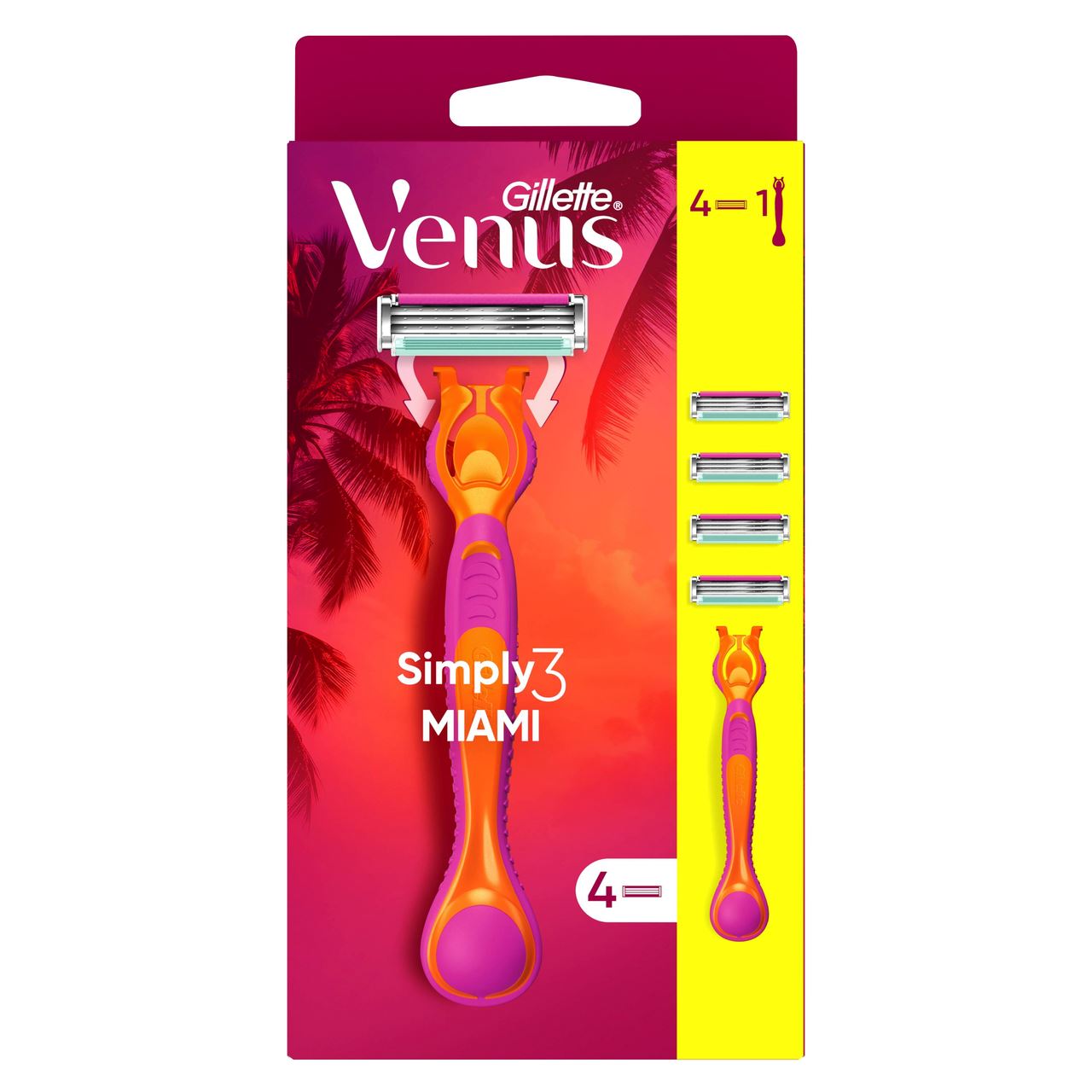 Gillette Бритва Simply Venus одноразова з 4 змінними касетами