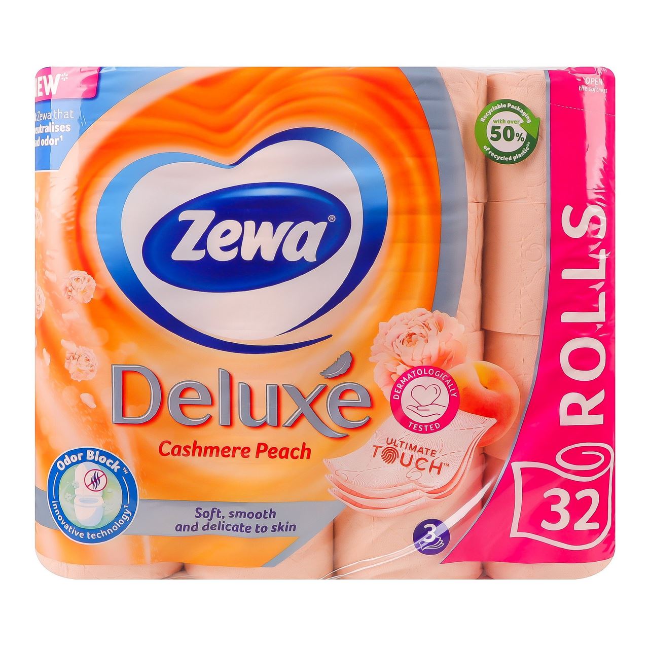 Zewa Папір Deluxe туалетний персик 3 шари 32 рулони