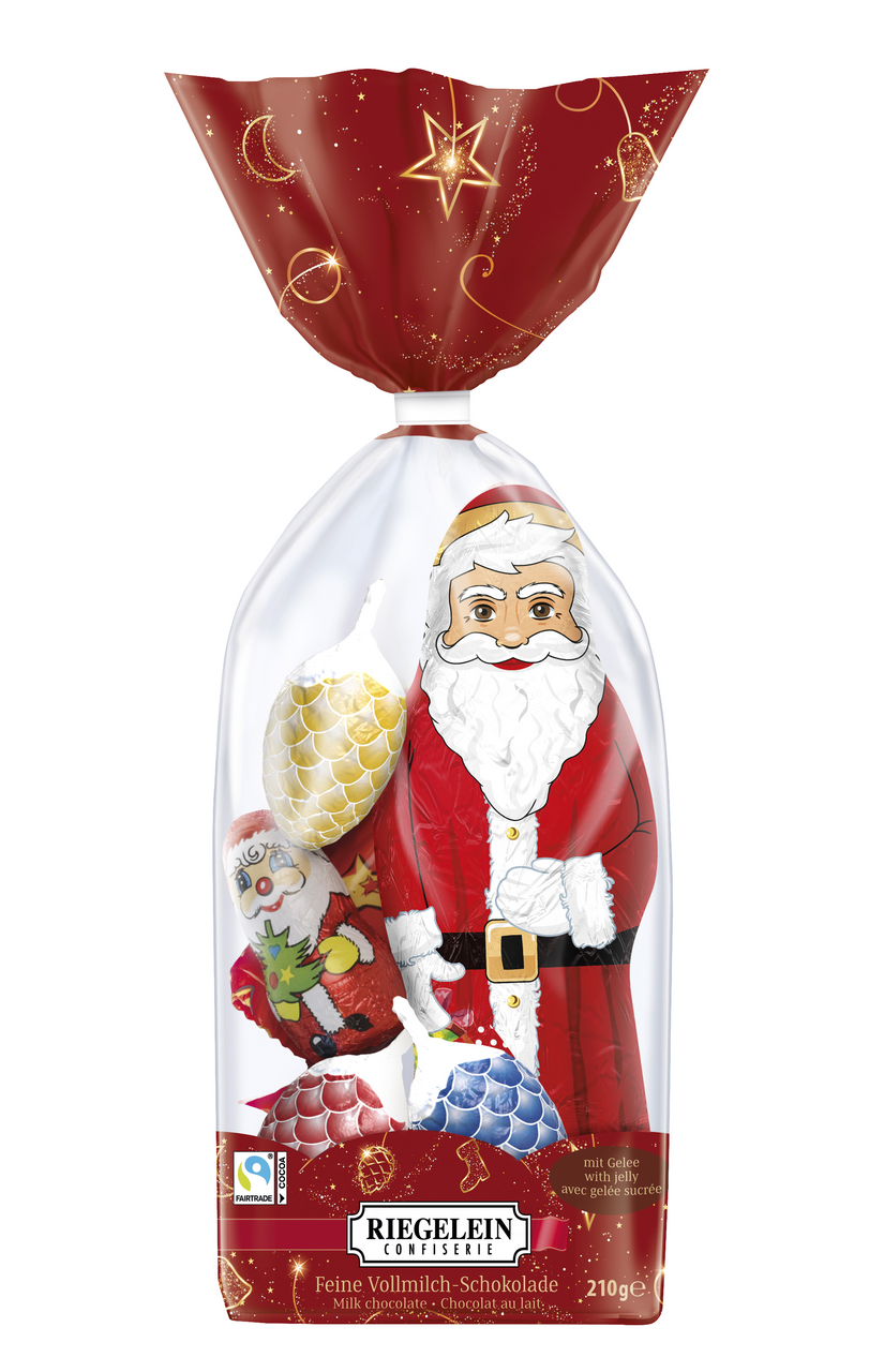 Riegelein Набір Christmas виробів з молочного шоколаду та цукрового желе 210г