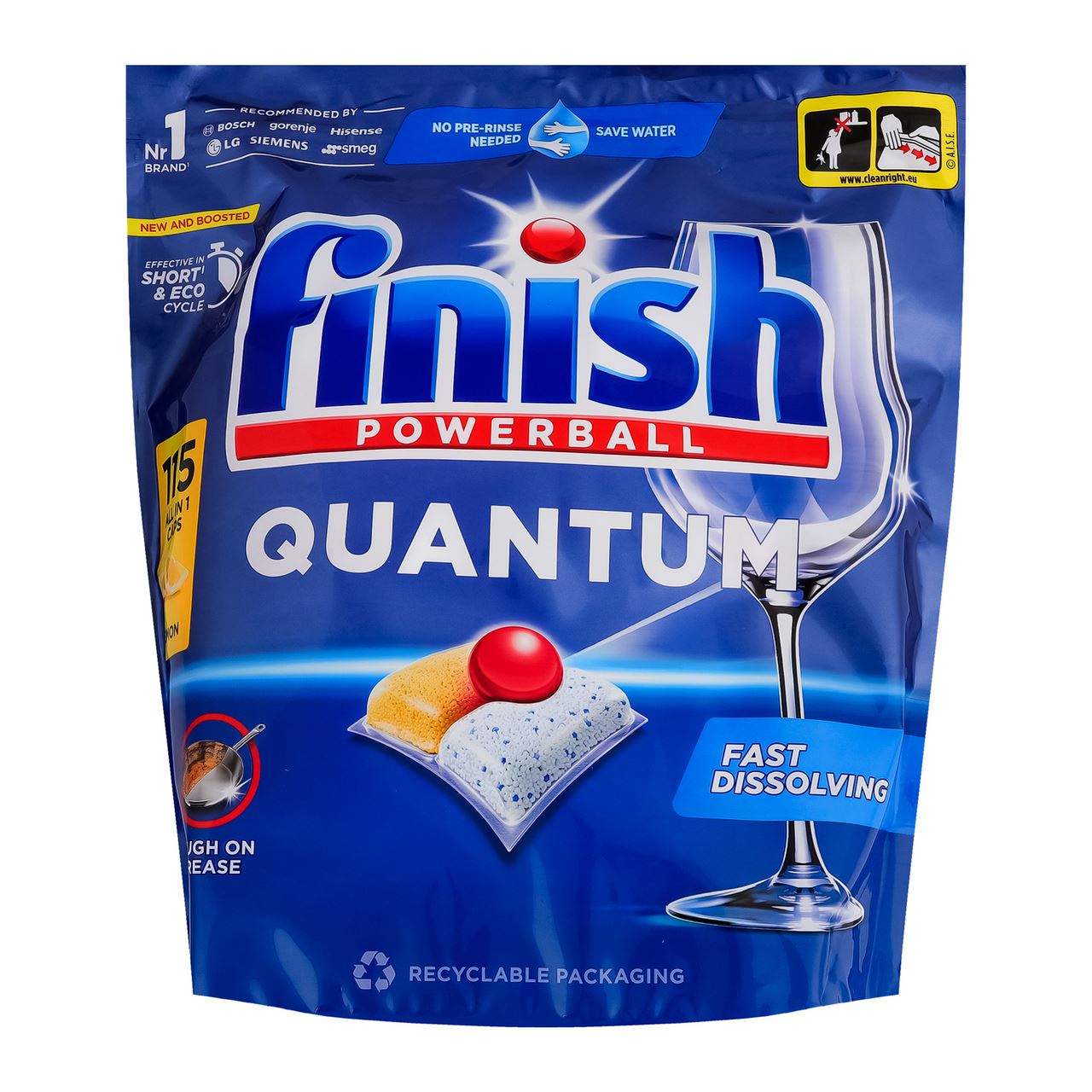 finish Засіб для миття посуду Quantum All in 1 Лимон в посудомийних машинах в капсулах 115шт