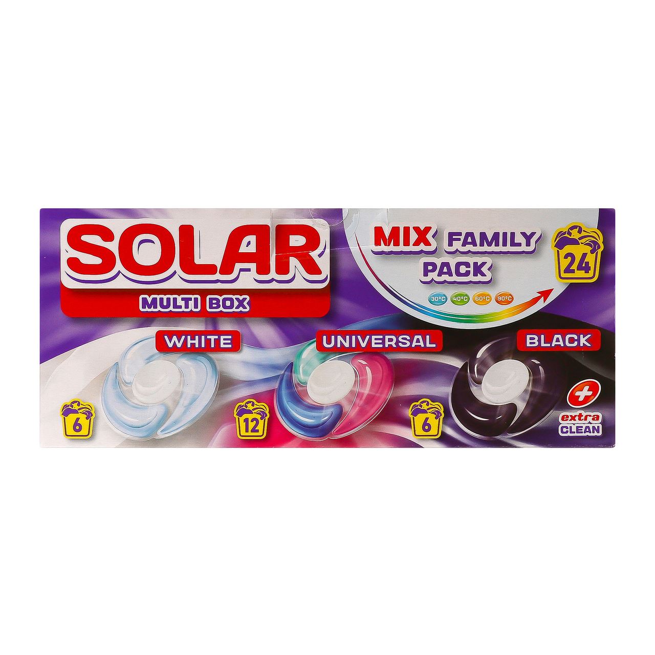 Solar Капсули для прання Multi box для білих, універсальних та темних речей 24 х 20г