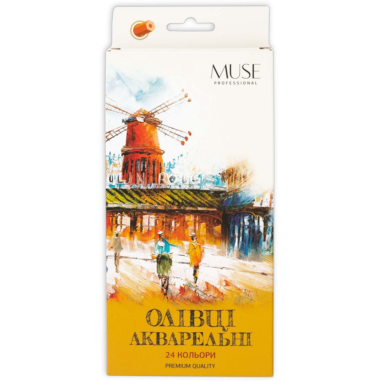 Muse Олівці акварельні шестигранні з пензликом та чинкою 104M-24 24 кольори