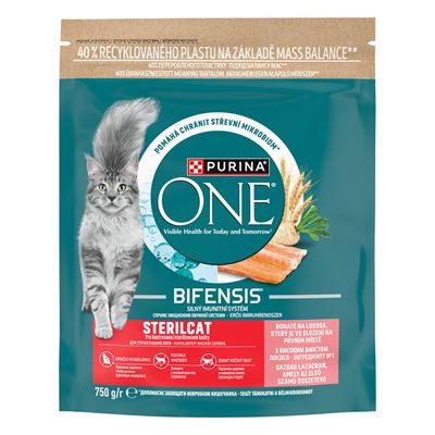 Purina One Корм для котів сухий Стерайл з лососем 750г