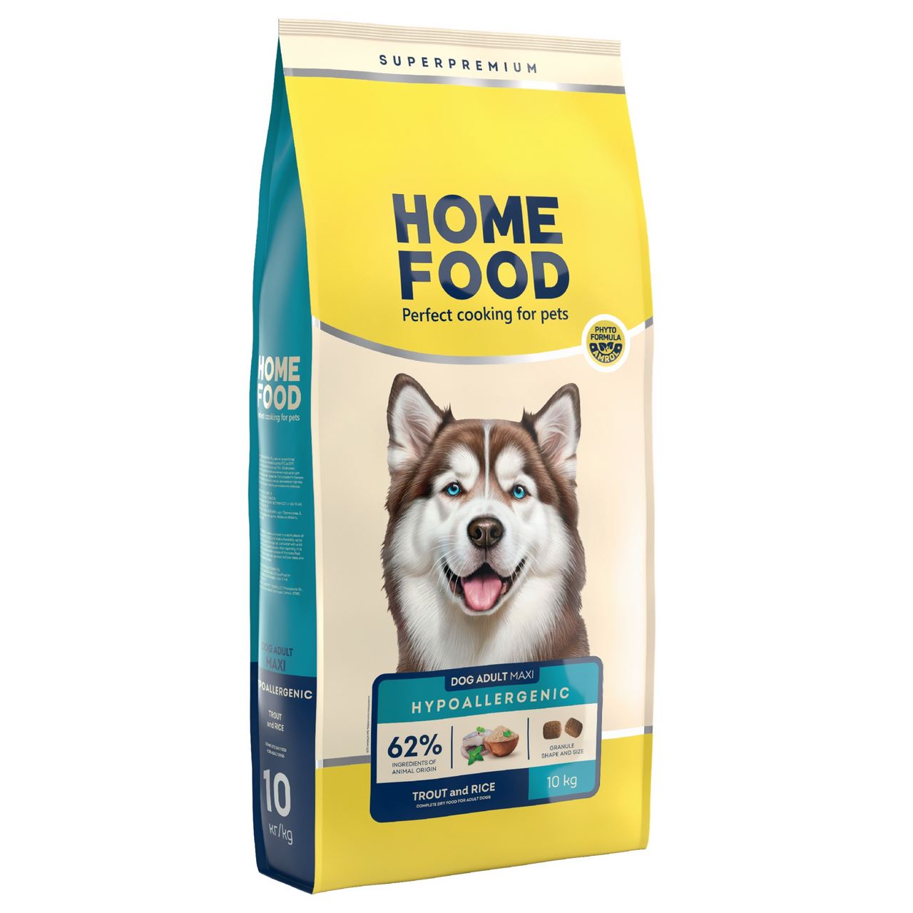 Home Food Корм Форель та рис повноцінний гіпоалергенний сухий для дорослих собак великих порід 10кг