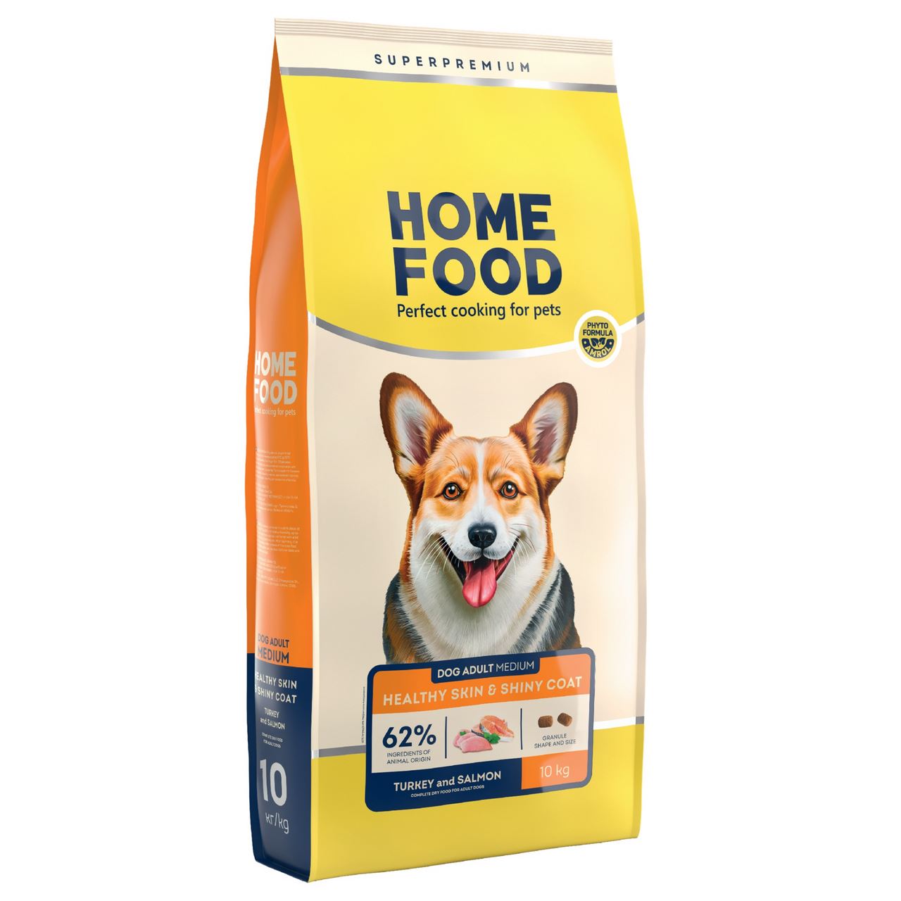 Home Food Корм ндичка та лосось повнораціонний сухий Здорова шкіра та блискуча шерсть для дорослих собак середніх порід 10кг