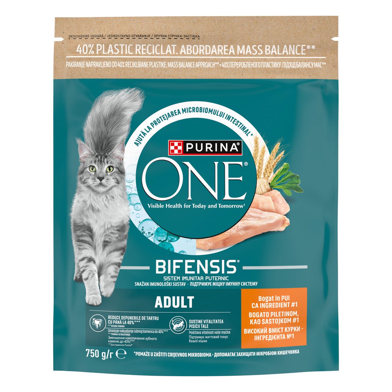 Purina One Корм для котів сухий Курка злаки 750г