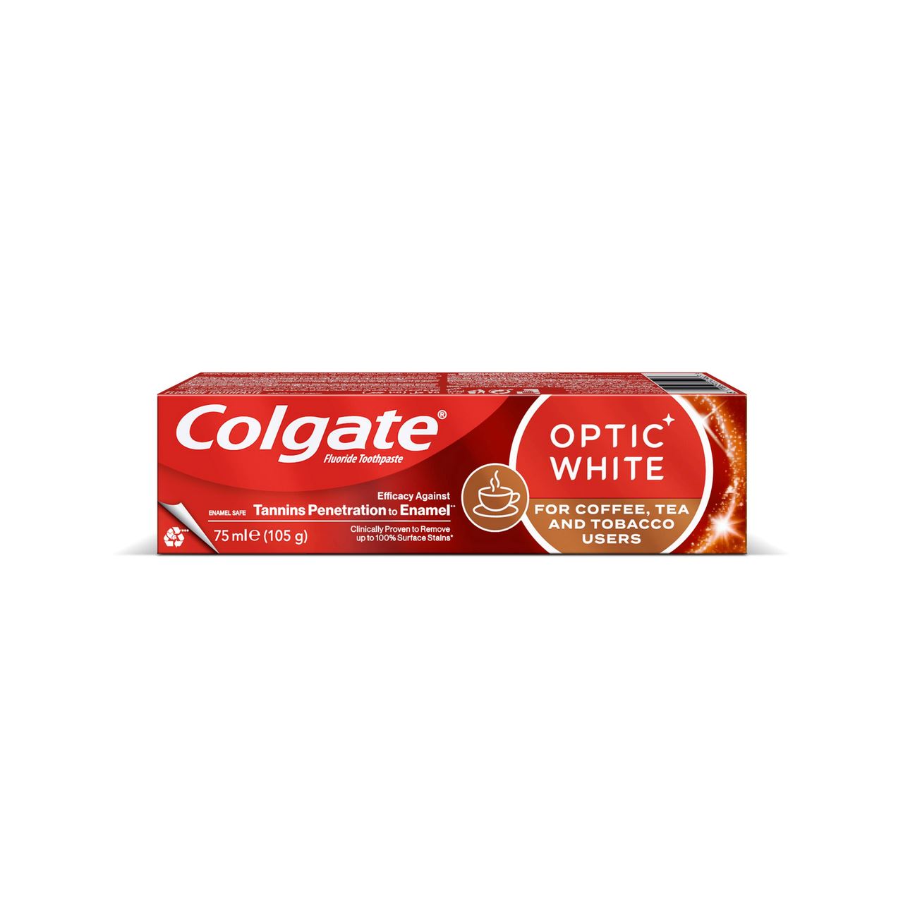 Colgate Паста Optic White Відбілююча зубна для споживачів чаю кави табаку 0,075л