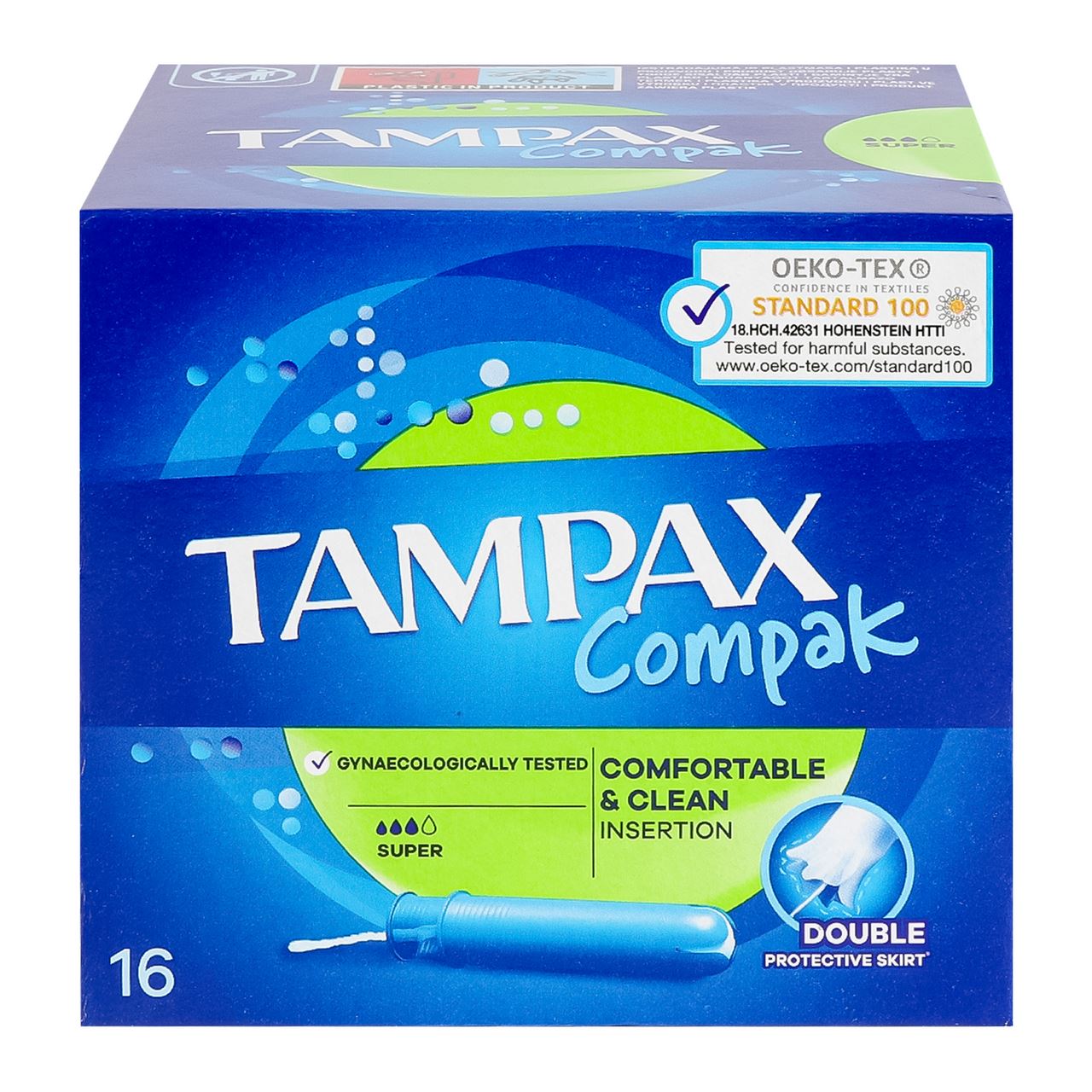 TAMPAX Тампони Super Compak гігієнічні з аплікатором 16шт/уп